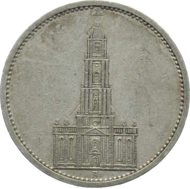 3. Reich 5 Mark 1934 A - Garnisonskirche von Potsdam